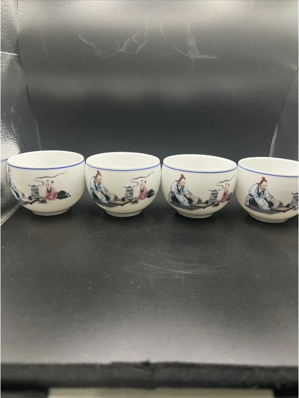 Ceramic Tea Pot And 4 Cups